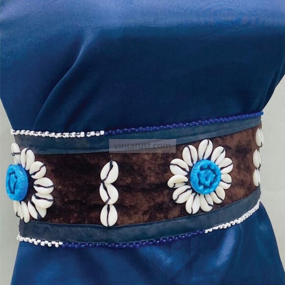 Boho Gypsy Shell Belt: Vintage Kuchi Festival Statement Belt main image 11